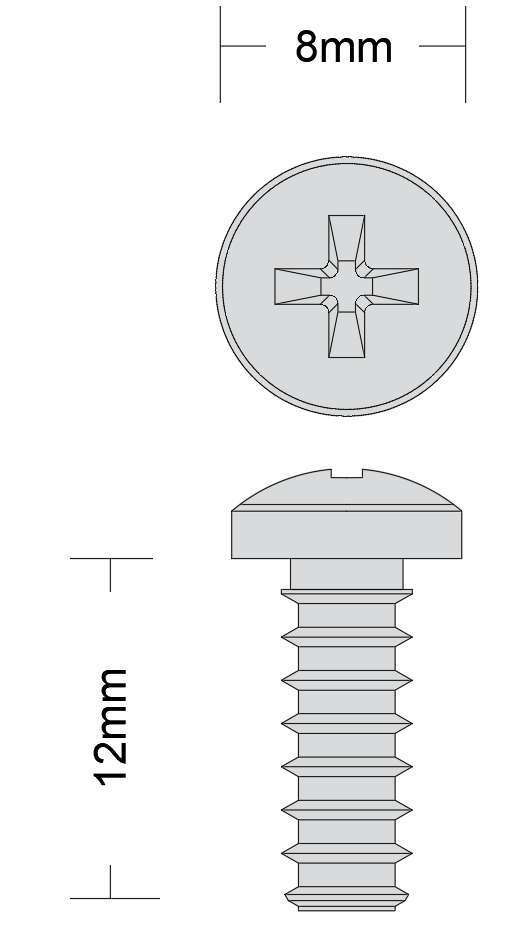 Tornillo inox pasante para accesorios de HPL. SM.042.B - 2