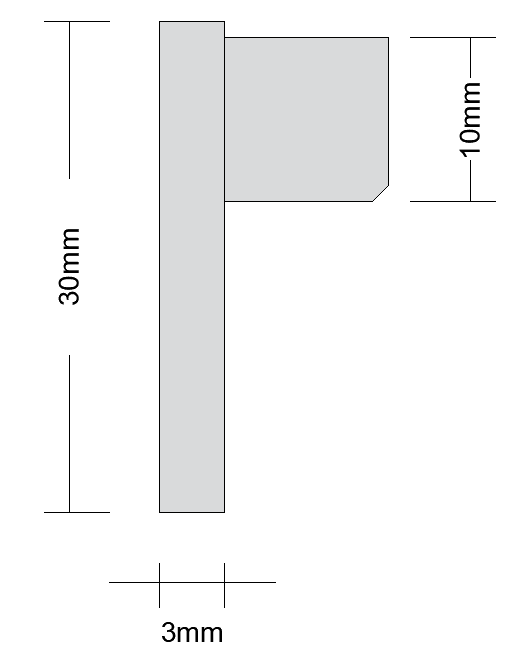 Perfil cerramiento policarbonato UPD, 8mm, color Clear - 3